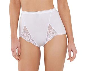 Playtex Women's Cherish Cotton & Lace Maxi X2 Hipster, White (Blanco), (Manufacturer size: Medium)