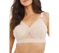 Playtex Womens Cross Your Heart Lace Full Cup Soft Bra - Beige Cotton - Size 44C