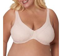 Playtex Women's Dreamwire Ultra-Soft No-Poke Underwire, Smooth Lace Bra, 4-Way Support, Opaque, Sandshell, 42E