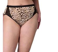 PLAYTEX Women's Microfiber High-Cut Pack, Plus Underwear Available, 3-Pack, Sizes M to 5X Briefs, Heirloom White Leo Print/Dressed in Black/Dressed in Black, XL (Pack of 3)