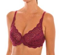 Playtex Womens non-padded lace underwire bra 05832 for natural bust support - Dark Red - Size 34B