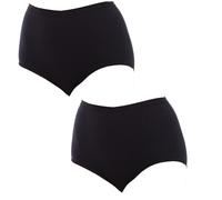 Playtex Womens Pack-2 Organic Bio Maxi Panty - Black - Size Medium