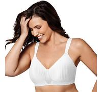 PLAYTEX Women's Secrets 4707 Perfectly Smooth Wireless Full-Coverage Bra, White Stripe, 44C