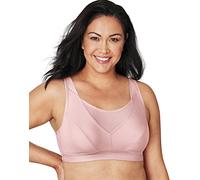 Playtex Women's Secrets Bounce Control Wirefree, Non-Slip Adjustable, Moisture-Wicking Wireless Bras, Pink Pirouette, 38 E