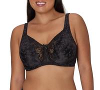 Playtex Women's Secrets Love My Curves Signature Floral Underwire Full Coverage Bra US4422, Real Black, 40C