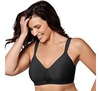 Playtex Womens Secrets Perfectly Smooth Wireless Bra, Full-Coverage T-Shirt Bra for Full Figures, Black Stripe, 36C