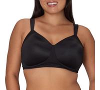 PLAYTEX Women's Secrets Perfectly Smooth Wireless Coverage T-Shirt Bra for Full Figures, Opaque, Black Side Panel, 42C