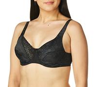 PLAYTEX Women's Secrets Signature Floral Underwire Bra Full Coverage, Opaque, Real Black, 36D