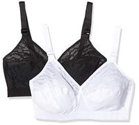 Playtex Women's Soutien-Gorge Cœur Croise 165 X2 Non-Wired Bra, Multicolour (Noir/Blanc 04x), 34DD (Size: 90E) (Pack of 2)