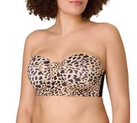 Playtex Women's Strapless, Plus-Size Bras Available, Convertible Straps, Moisture-Wicking, 4801, Heirloom White Leo Print, 44C