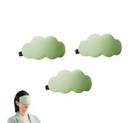 PLAYTHROUGH Ice Silk Sleep Mask 3 Pcs, Blackout Mask with Adjustable Elastic Strap for Siesta Travel, Zero Pressure (Green)