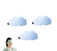 PLAYTHROUGH Ice Silk Sleep Mask 3 Pcs, Blackout Mask with Adjustable Elastic Strap for Siesta Travel, Zero Pressure (Blue)