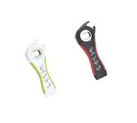 PLAYTHROUGH Multi Function Bottle Opener 2 Pack, 5 in 1 Jar Opener Easily Opens Twist Cap, Bottle Cap, Canning Lid and Can Tab (Black Red, White Green)