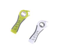 PLAYTHROUGH Multi Function Bottle Opener 2 Pack, 5 in 1 Jar Opener Easily Opens Twist Cap, Bottle Cap, Canning Lid and Can Tab (Green Gray, White Gray)