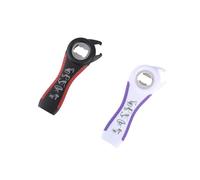 PLAYTHROUGH Multi Function Bottle Opener 2 Pack, 5 in 1 Jar Opener Easily Opens Twist Cap, Bottle Cap, Canning Lid and Can Tab (Black Red, White Purple)