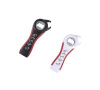 PLAYTHROUGH Multi Function Bottle Opener 2 Pack, 5 in 1 Jar Opener Easily Opens Twist Cap, Bottle Cap, Canning Lid and Can Tab (Black Red, White Red)