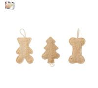 PLAYTHROUGH Natural Loofah Sponge 3 Pcs, Luffa Sponge for Dishwashing Cleaning and Shower Exfoliating (Bone, Bear,Tree)