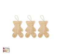 PLAYTHROUGH Natural Loofah Sponge 3 Pcs, Luffa Sponge for Dishwashing Cleaning and Shower Exfoliating (Bear)