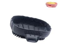 PLAYTHROUGH Silicone Self Draining Soap Dish, Soap Holder with Brush for Shower Sink (Black)