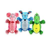 Playtime Ancol Dog Toy - Pink Blue Green - Woven Ballistic Material with Recycled Stuffing for Comfort and Durability