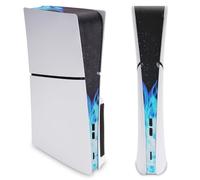 playvital 12 in-1 Dust Cover Kit for ps5 Slim Console Disc & Digital - Anti-Dust Cover Net & Silicone Plugs for ps5 Slim - Premium Dust Filter, Essential for ps5 Slim Accessories - Blue Flame