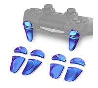 PlayVital 2 Pair Shoulder Buttons Extension Triggers for ps4 All Model Controller, Game Improvement Adjusters for ps4, Bumper Trigger Extenders for ps4 Slim Pro Controller - Chameleon Purple Blue