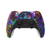 playvital 2 Set Skin Sticker for ps5 Edge Controller, Custom Vinyl Decal Wrap Cover for ps5 Edge Wireless Controller - Psychedelic Leaf