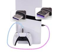playvital 3.28FT Illuminated Charging Cable for ps5 Controller (1-Pack), USB Type C Charging Cord for Xbox Core/Elite Series 2 / Switch 2 Pro Controller, Universal LED Light Up Data Cord for Gamepad