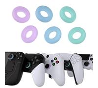 PlayVital 3 Pairs Silicone Aim Assist Target Motion Control Precision Rings for PS5, for PS4, for Xbox Series X/S, Xbox One, Xbox 360, for Switch Pro, for Steam Deck - Purple & Green & Blue