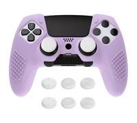 PlayVital 3D Studded Edition Anti-Slip Silicone Cover Case for ps5 Edge Controller, Soft Rubber Protector Skin for ps5 Edge Wireless Controller with 6 Thumb Grip Caps - Mauve Purple