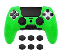 PlayVital 3D Studded Edition Anti-Slip Silicone Cover Case for ps5 Edge Controller, Soft Rubber Protector Skin for ps5 Edge Wireless Controller with 6 Thumb Grip Caps - Green