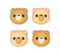 PlayVital 4 Pcs Thumb Grips for Nintendo Switch 2, Kawaii Silicone Thumbstick Caps for Joycon 2, Joystick Cover for Switch 2 Accessories - Cozy Bear