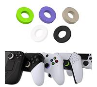 PlayVital 5 Pairs Precision Rings for Xbox Series X/S, Xbox One, Xbox 360, for ps5 for ps4, Aim Assist Target Motion Control for Steam Deck for Switch Pro Controller- Green Purple Gray Black White