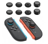 PlayVital 8-in-1 Pro Thumb Grips for Nintendo Switch 2 | 4 Heights(5-10mm) Joystick Caps for FPS/RPG | Ergonomic Design Silicone Thumbstick Cover Accessories for Joycon 2, Black (8-Pack)