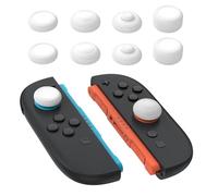 playvital 8-in-1 Pro Thumb Grips for Nintendo Switch 2 | 4 Heights(5-10mm) Joystick Caps for FPS/RPG | Ergonomic Design Silicone Thumbstick Cover Accessories for Joycon 2, White (8-Pack)
