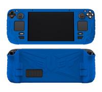 PlayVital Armor Series Protective Case for Steam Deck, Silicone Cover for Steam Deck with Back Button Enhancement Designed & Thumb Gripss - Blue