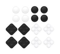 PlayVital Button Caps + Thumb Grip Set for Nintendo Switch 2, 8 Silicone Colorful ABXY Directional Button Covers & 4 Joystick Caps for Joycon - Black & White