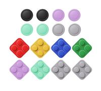 PlayVital Button Caps + Thumb Grip Set for Nintendo Switch 2, 8 Silicone Colorful ABXY Directional Button Covers & 4 Joystick Caps for Joycon - Soft Violet & Mint Green & Black & Gray