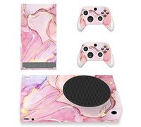 playvital Cosmic Pink Gold Marble Effect Custom Vinyl Skins for Xbox Series S, Wrap Decal Cover Stickers for Xbox Series S Console Controller