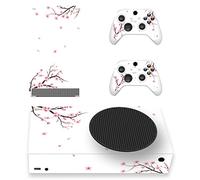 playvital Custom Vinyl Skins for Xbox Series S, Wrap Decal Cover Stickers for Xbox Series S Console Controller - Falling Cherry Blossom