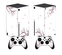 playvital Custom Vinyl Skins for Xbox Series X, Wrap Decal Cover Stickers for Xbox Series X Console Controller - Falling Cherry Blossom