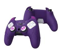 playvital Cute Demon Controller Silicone Case for ps5, Kawaii Controller Cover Gamepad Skin Protector for ps5 with Touch Pad Sticker & Thumb Grip Caps - Purple