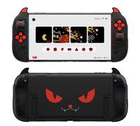 playvital Cute Demon Protective Shell for Nintendo Switch 2, Kawaii Anti-Slip Silicone Grip Cover + Dockable Hard Case for for Nintendo Switch 2 with Thumb Grips & Sticker, Shockproof - Black