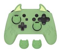 playvital Cute Demon Silicone Grip Cover for Nintendo Switch Pro Controller, Anti-Slip, Kawaii Protective Skin with Joystick Caps and Stickers - Compatible with Nintendo Switch Pro- Matcha Green