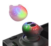 PlayVital Cute Illuminated LED Thumbstick Grips for Steam Deck OLED & LCD, Joystick Caps Thumb Grips for Steam Deck Accessories, Joystick Protection - Moonlight Cat