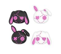 PlayVital Cute Thumb Grip Caps for PS5/PS4 Controller, Silicone Analog Stick Caps Cover for Xbox Series X/S, Thumbstick Caps for Switch Pro Controller - Lovely Punky Bunnies