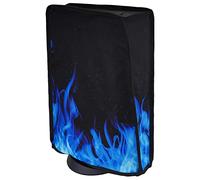 playvital Dust Cover for ps5, Waterproof Dust Guard for ps5 Console, Anti Scratch Dust proof Cover Sleeve for ps5 Console Digital Edition & Disc Edition - Blue Flame