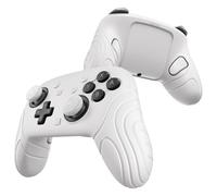 PlayVital for Nintendo Switch 2 Pro Controller Silicone Cover - Samurai Edition Protective Skin Case for Switch 2 Pro Controller with Back Button Caps & Thumb Grips & Stickers, Shockproof - White