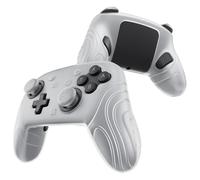 PlayVital for Nintendo Switch 2 Pro Controller Silicone Cover - Samurai Edition Protective Skin Case for Switch 2 Pro with Back Button Caps & Thumb Grips & Stickers, Shockproof - Clear White