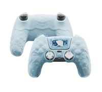 playvital for PS5 Controller Cover Skin - Cute Ocean Whisper Series Semi-Clear Silicone Case for PS5 Controller with Thumb Grip & Sticker, Charging Station Compatible, Full Protection - Mint Blue